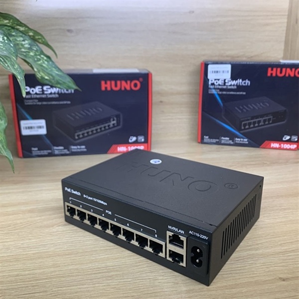 Switch Poe HUNO HN-1008P 100MB (màu đen)