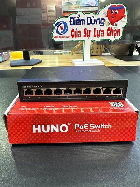 Switch Poe HUNO HN-1008P-GE 1000MB (màu đỏ)