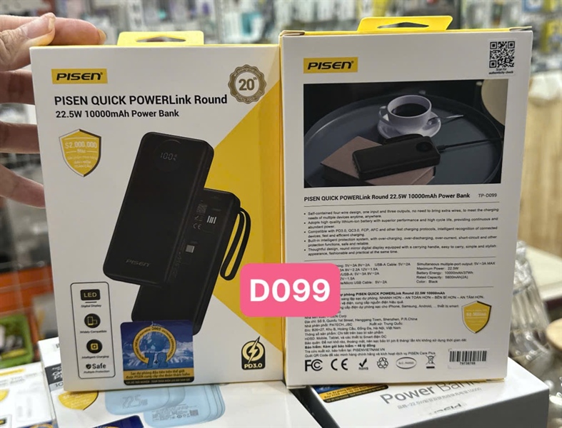 Sạc dự phòng PISEN TS-D099 10.000mAh 22.5W