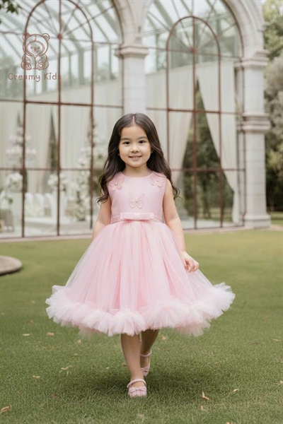 Váy công chúa đính nơ bướm Calista