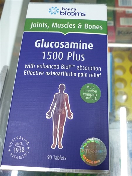 Glucosamine 1500 plus chai 90v Henry Blooms