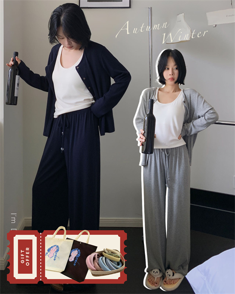 Combo mặc nhà 3 item cùng màu style Hàn basic D25138