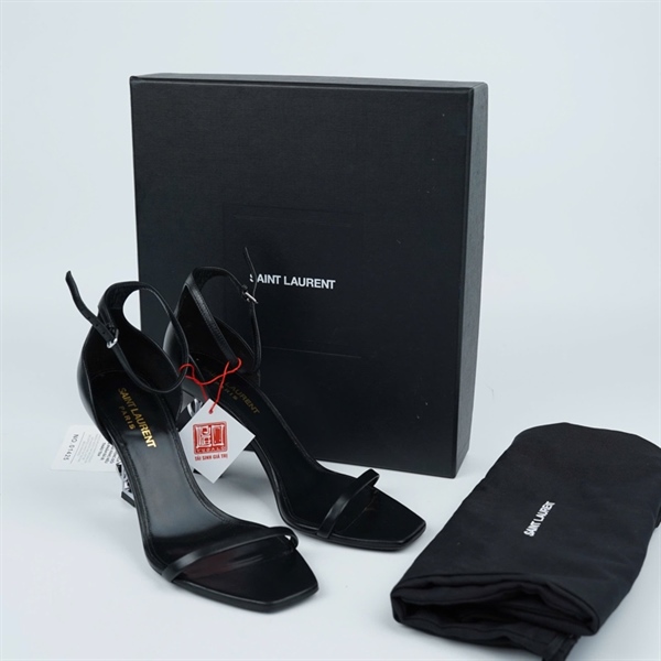 Giày YSL đen cao 9p sz37.5 (A-T) KG+