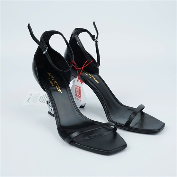 Giày YSL đen cao 9p sz37.5 (A-T) KG+