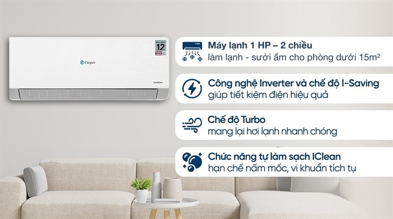 Điều hòa Casper inverter 9000BTU 2 chiều QH-09IU36A