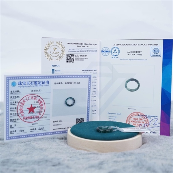 Nhẫn cẩm thạch xanh My sz16.08-4.06 (776535) KG+