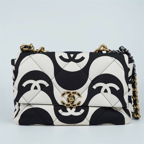 Túi Chanel C19 trắng đen (31090200) sz30 KG+