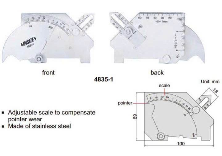 Thước đo mối hàn Insize 4835-1