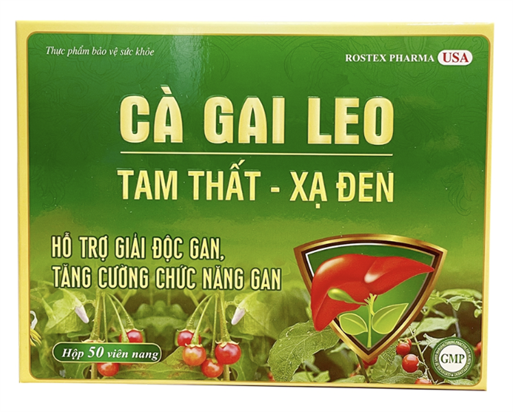 Giải độc gan cà gai leo tam thất xạ đen rostex pharma (h/50v)
