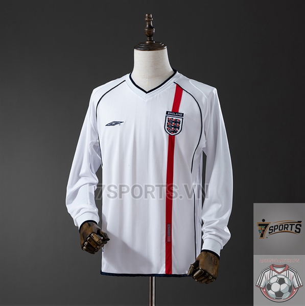 Áo Bóng Đá Retro Dài Tay Tuyển Anh 2002 - Sân Nhà