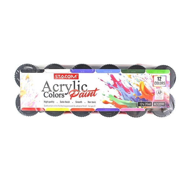 Bộ màu vẽ 12 lọ Acrylic 20ml-AC1220B