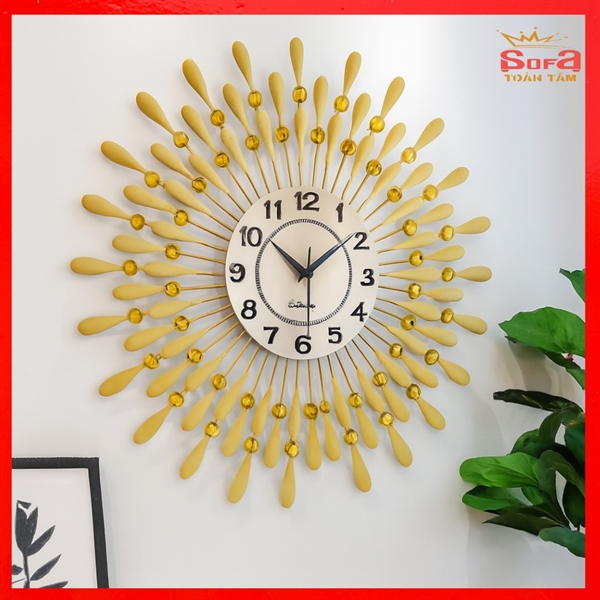 Đồng Hồ Treo Tường Nghệ Thuật Mặt Trời Hoàng Kim – Hiện Đại & Nổi Bật