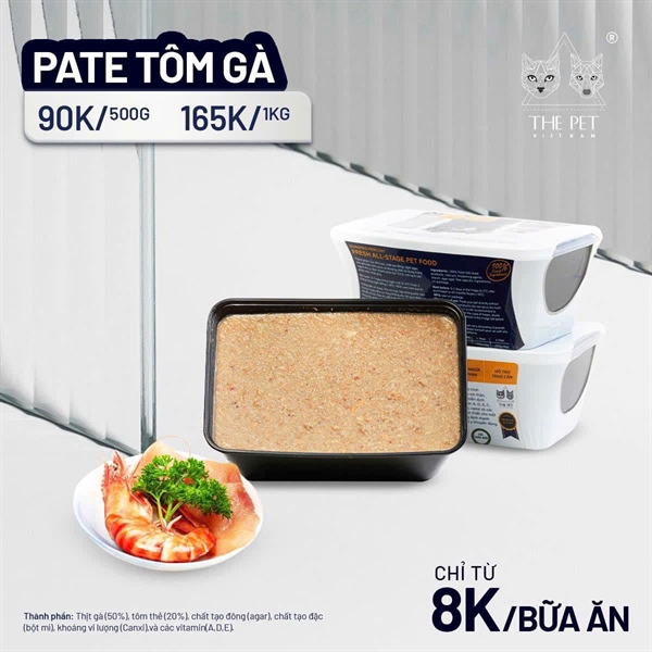 Pate Tươi The Pet 1kg Tôm Gà