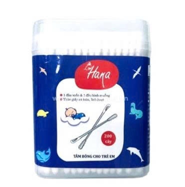 Bông tai Hana TE lõi giấy 200c, hộp CN, 1 đầu xoắn 1 đầu muỗng