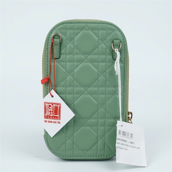 Túi Dior phone xanh 2 strap (43-MA-0222) sz10 (MV) KG+