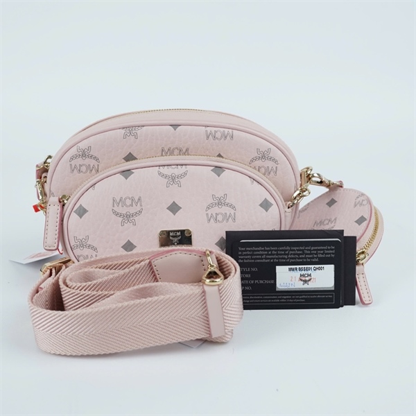 Túi MCM hồng set 3 sz19-15-9 (MV) KG+