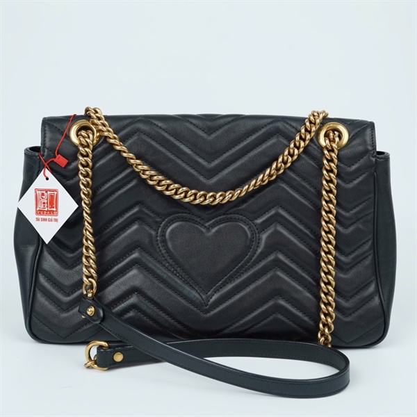 Túi GG Marmont đen (443496-467891) sz29 (MV) KG+