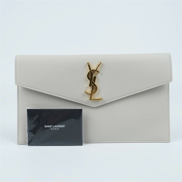 Túi YSL Clutch trắng sz27 (MV) KG+