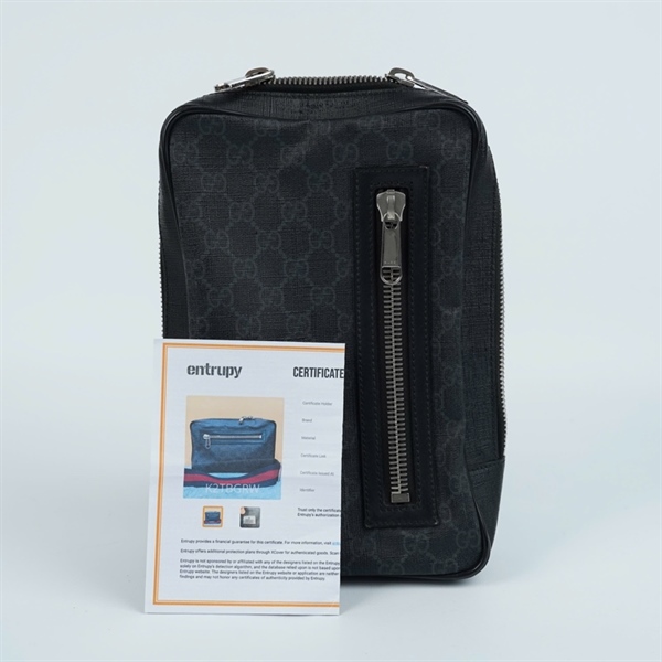 Túi GG đeo chéo đen (478325-498879) sz17-26 (MV) KG+