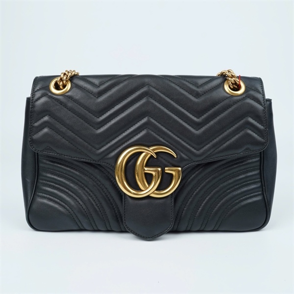 Túi GG Marmont đen (443496-467891) sz29 (MV) KG+