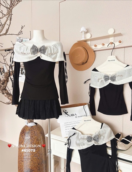 Áo tăm nơ đá phối tơ 41072