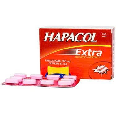 Hapacol Extra ( Paracetamol 500mg + cafein 65mg ) H*10vỉ*10viên - Hậu Giang
