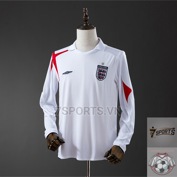Áo Bóng Đá Retro Dài Tay Tuyển Anh 2006 - Sân Nhà