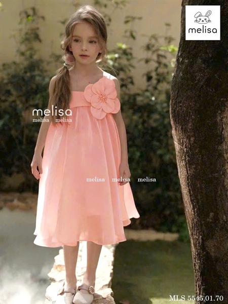Đầm tơ óng hồng MLS5545