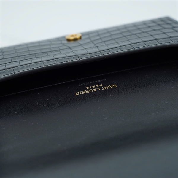 Túi YSL Phone đen dập vân sz18 (LN) KG+