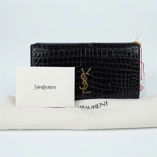 Túi YSL Phone đen dập vân sz18 (LN) KG+