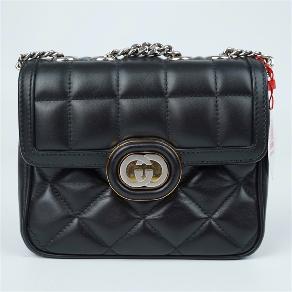 Túi GG Deco đen 741657-520981) sz18 (PN) KG+