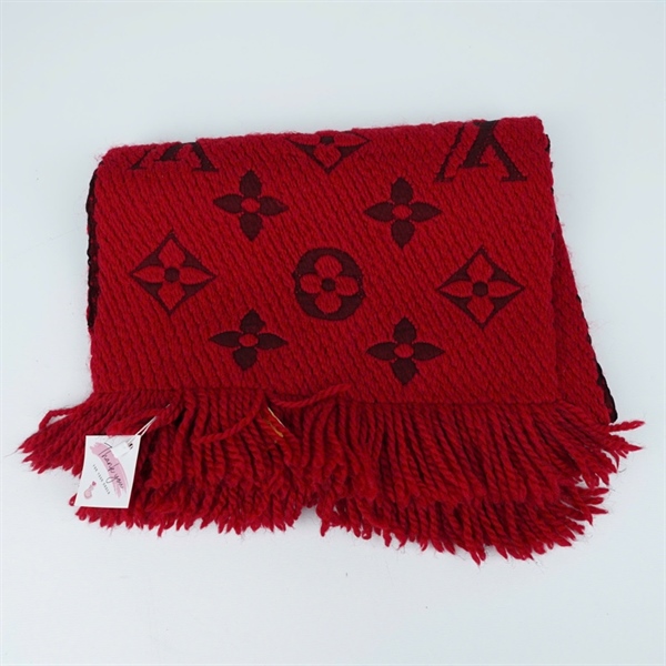 Khăn LV đỏ hoa đen sz30x155 (PN) KG+