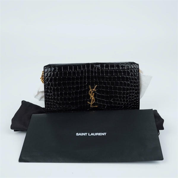 Túi YSL Phone đen dập vân sz18 (LN) KG+