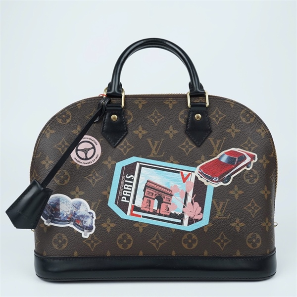 Túi LV Alma hoa nâu in hình kèm 2 chìa sz31 (PN) KG+