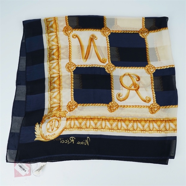 Khăn Nina Ricci xanh vàng sz85x86 (PN) KG+