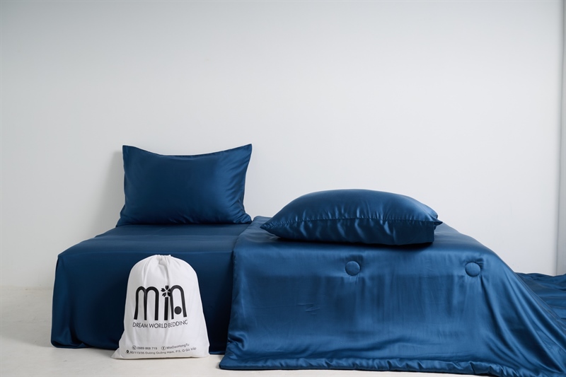 Áo gối (Vỏ gối) Tencel 60s màu xanh navy