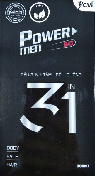 Dầu tắm gội dưỡng 3 in 1 Power men BC 300ml - CVI