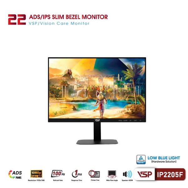 Màn hình VSP IP2205F 100Hz 22inch FHD IPS LOA Tràn viền 22 inch