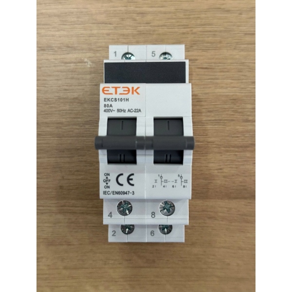 CB ĐẢO CHIỀU 2 NGUỒN THỦ CÔNG 80A 1 PHA 2P ETEK