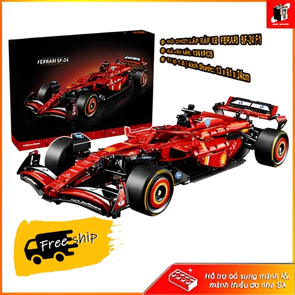 Đồ chơi lắp ráp mô hình Technic 2507 mô hình xe đua Ferrari đỏ SF-24 F1 | Tỉ lệ 1:8