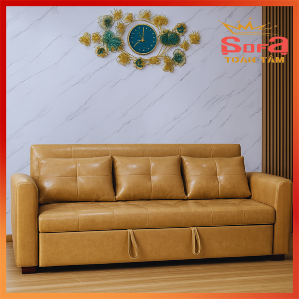 Sofa Da Kéo Giường Toàn Tâm – Dáng Gọn Hiện Đại