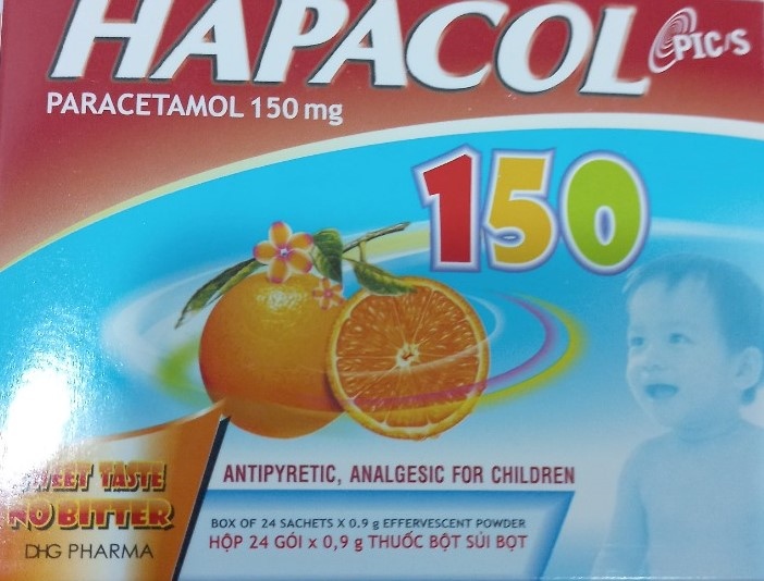 Hapacol 150 (Paracetamol 150mg) (Hộp 24gói x 0,9g) - CTCP Dược Hậu Giang - CNNMDP DHG tại Hậu Giang 2
