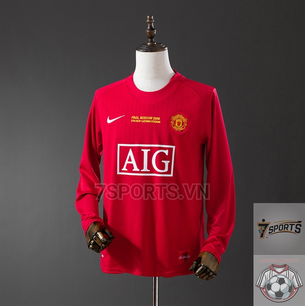 Áo Bóng Đá Retro Dài Tay Manchester United 2007/08 - Sân Nhà