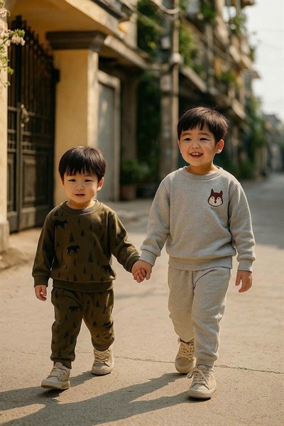 Sét 2 bộ nỉ bông mềm bé trai