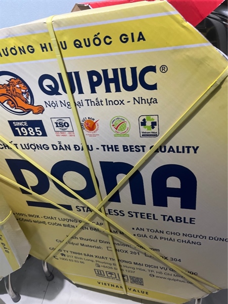 Bàn inox DONA 1m2 cạnh vuông