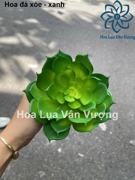 Hoa đá xòe - xanh - Hoa đá - Hoa Lụa Vân Vượng