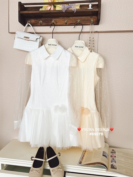 Váy ren 2 lớp mix kaki 59175