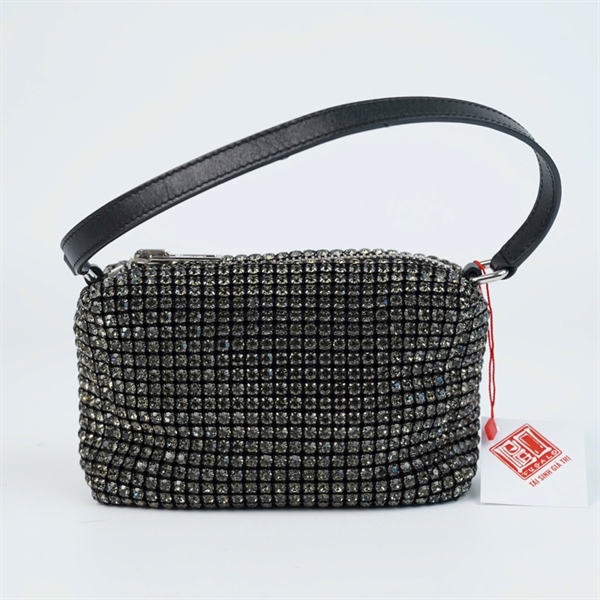 Túi Alexander Wang đen đính cườm sz16 KG+