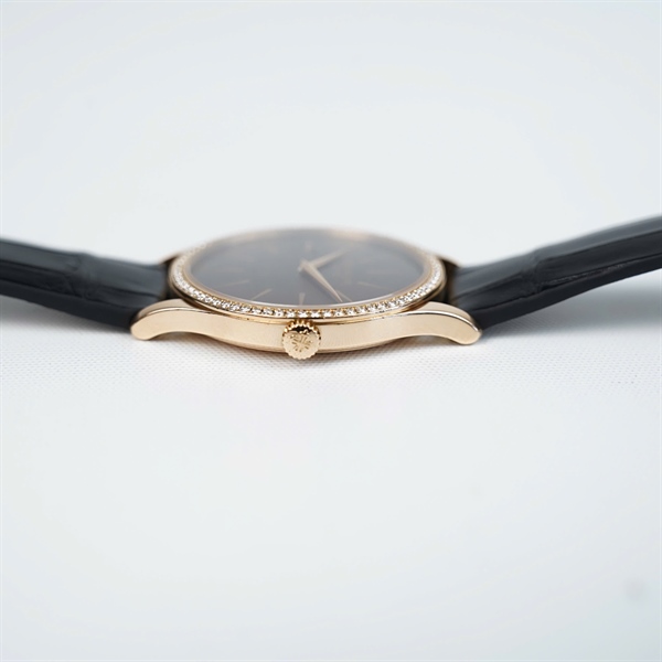 Đồng hồ Patek Philippe mặt tròn nâu viền kim-kim zin sz34.8 (HC) KG+