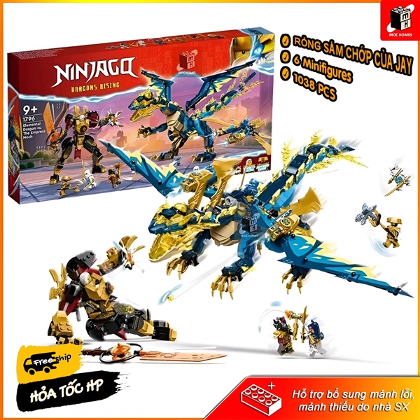Đồ chơi lắp ráp Ninja go SS 17 Dragon's Rising Rồng sét của Jay 1796 | 8096 | 88086 | 11096 Toy Bộ Lắp Ráp Tháo Lắp Xếp Hình